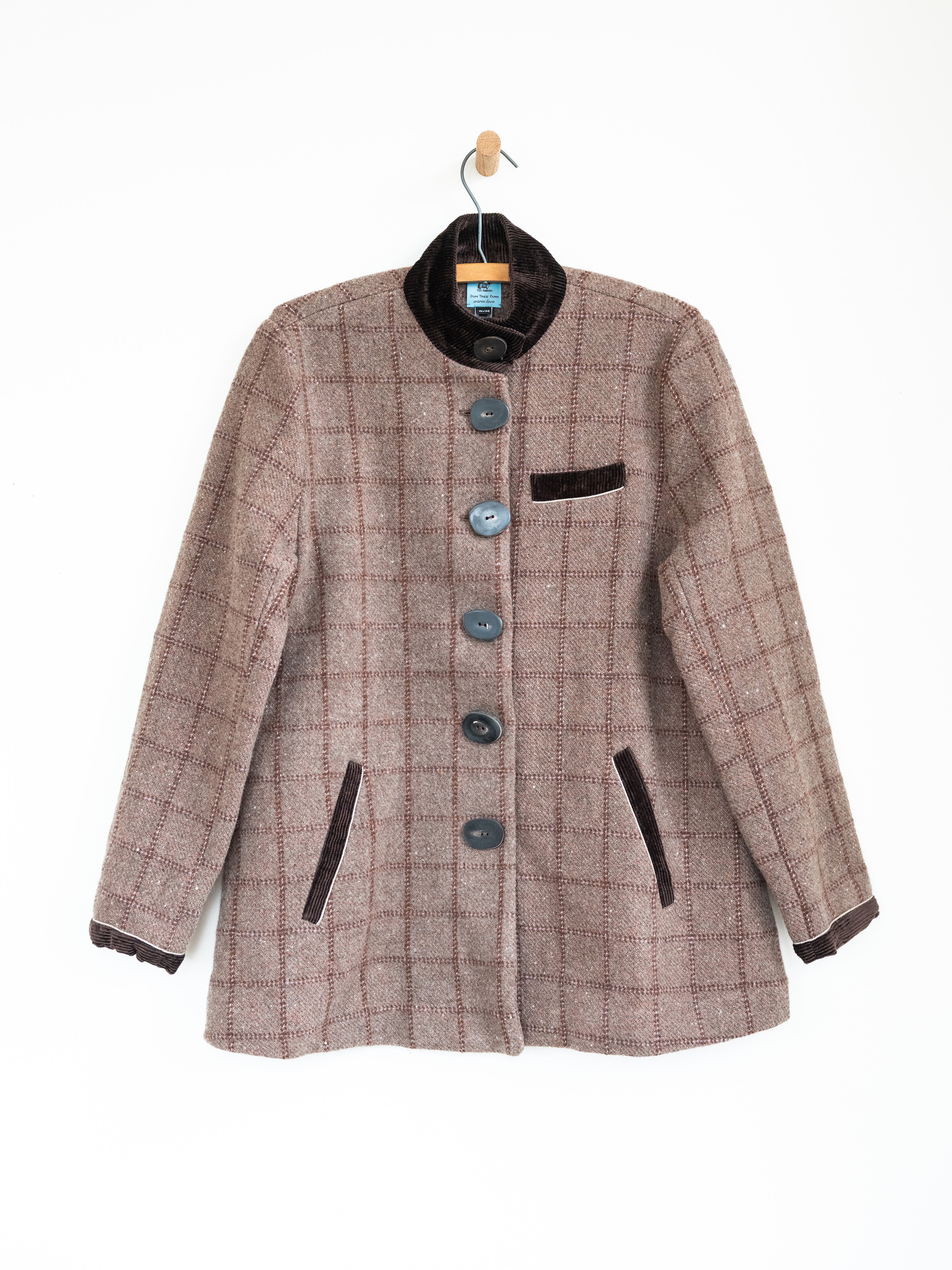 Jacket in Wool with Corduroy Collar – Gum Tree Farm Designs