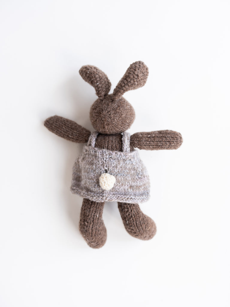 Brown Bunny in Indigo Dress