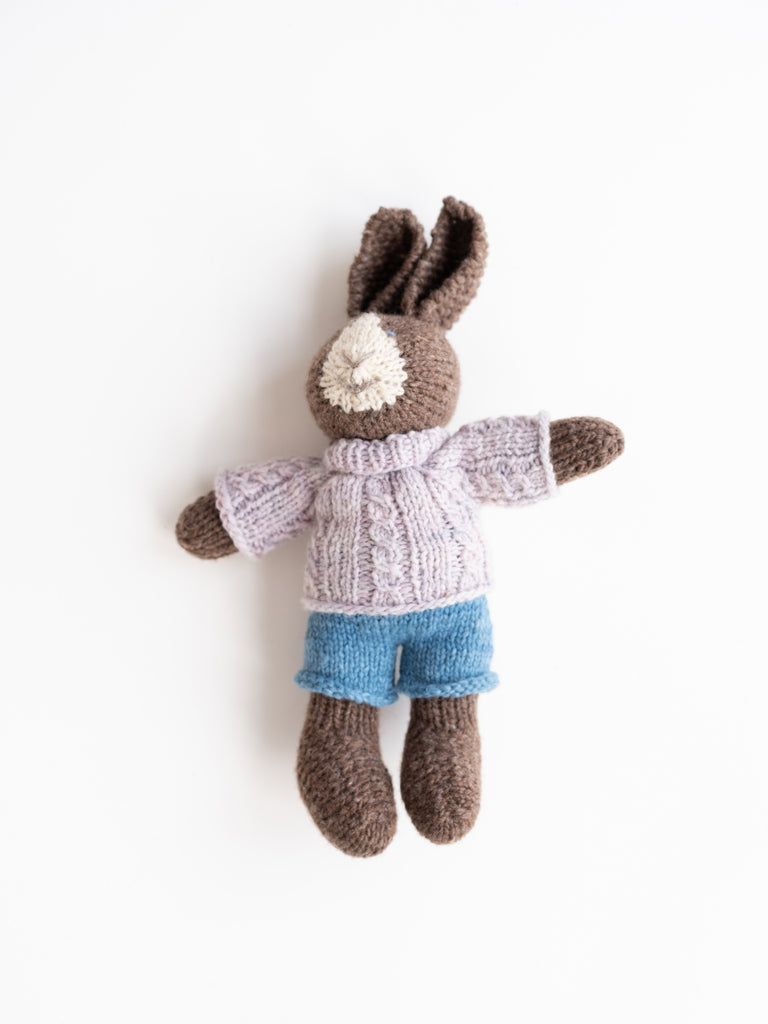 Brown Bunny in Indigo Shirt & Pants