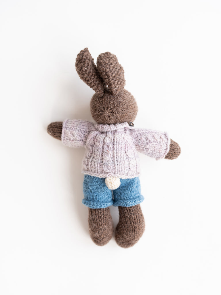 Brown Bunny in Indigo Shirt & Pants