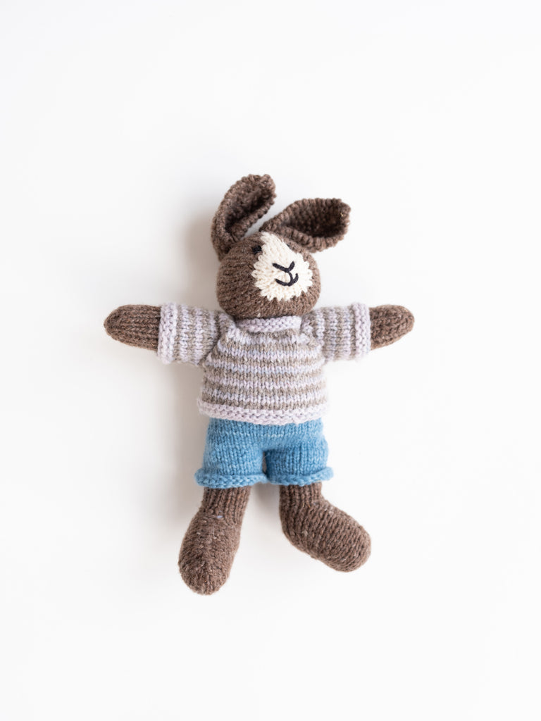 Brown Bunny in Indigo Stripe Shirt & Pants