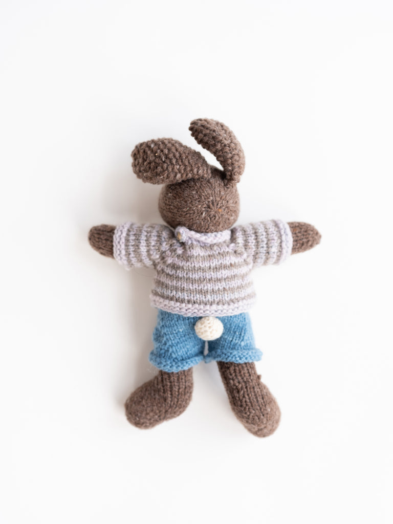 Brown Bunny in Indigo Stripe Shirt & Pants